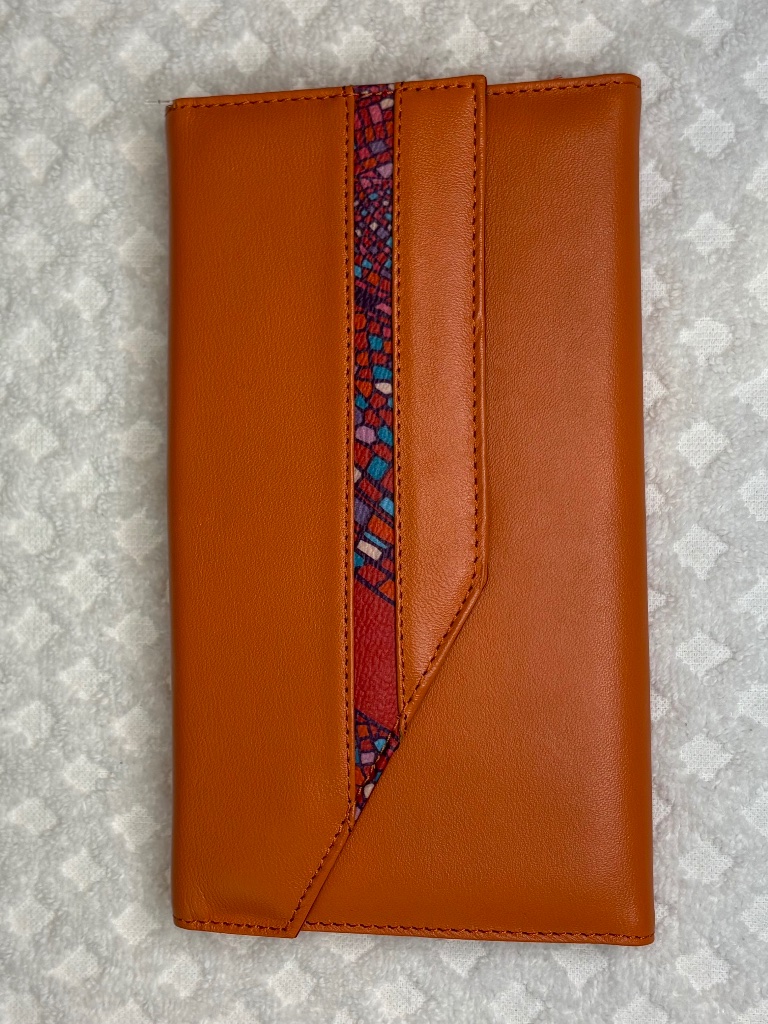 Pineda Covalin Leather Travel Wallet Organizer | Orange & Red